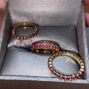 3p set of pink rings